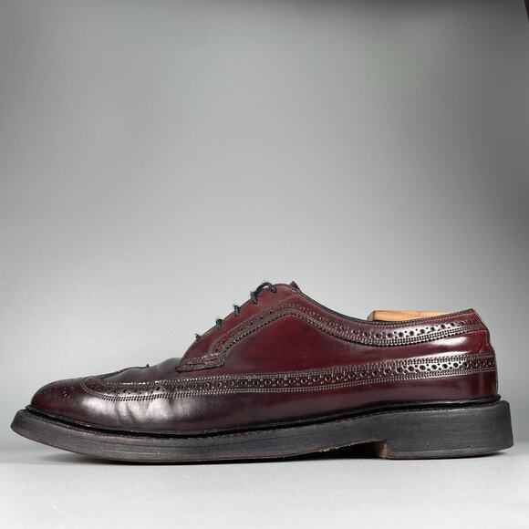 Florsheim Imperial 93605 Men’s 9.5 C Burgundy Shell Cordovan Longwing Wingtip - Picture 1 of 9